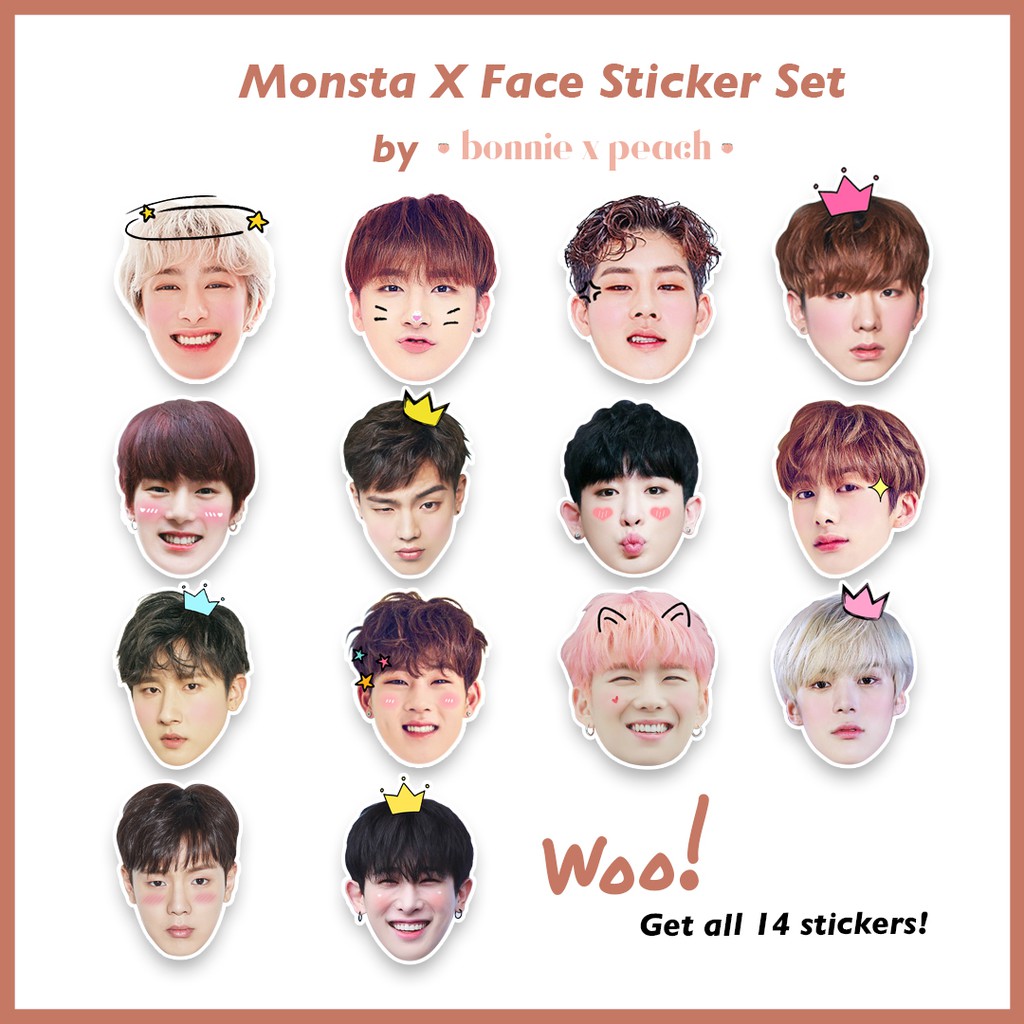 monsta x face sticker set shopee philippines