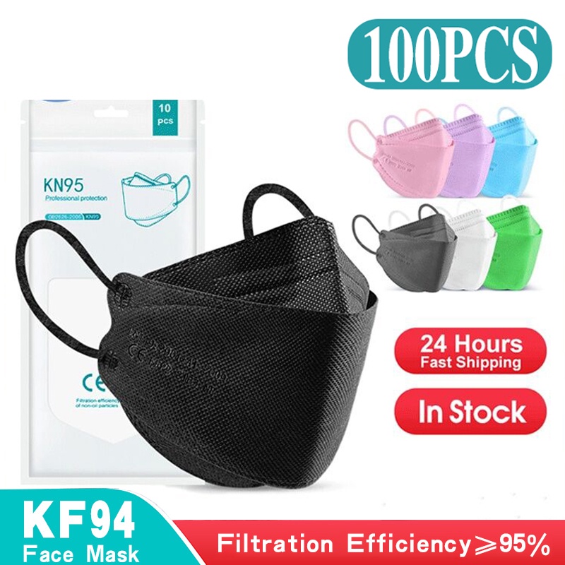 MABOGREEN KF94 Korean 100pcs Face Mask NonWoven Protection Filter KN94