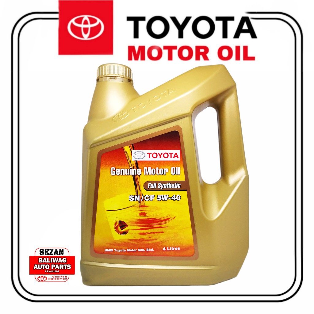 ORIGINAL TOYOTA MOTOR OIL 5W40 FULLY SYNTHETIC 4 LITERS PART NO