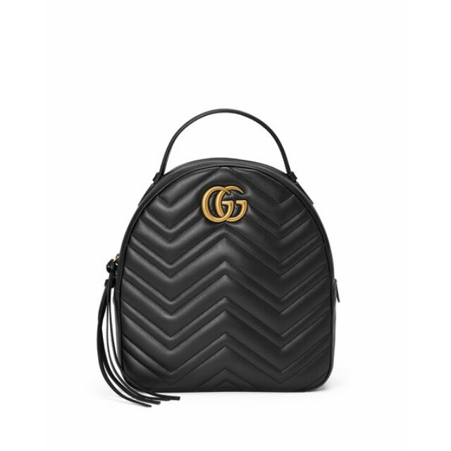 gg marmont quilted leather backpack black