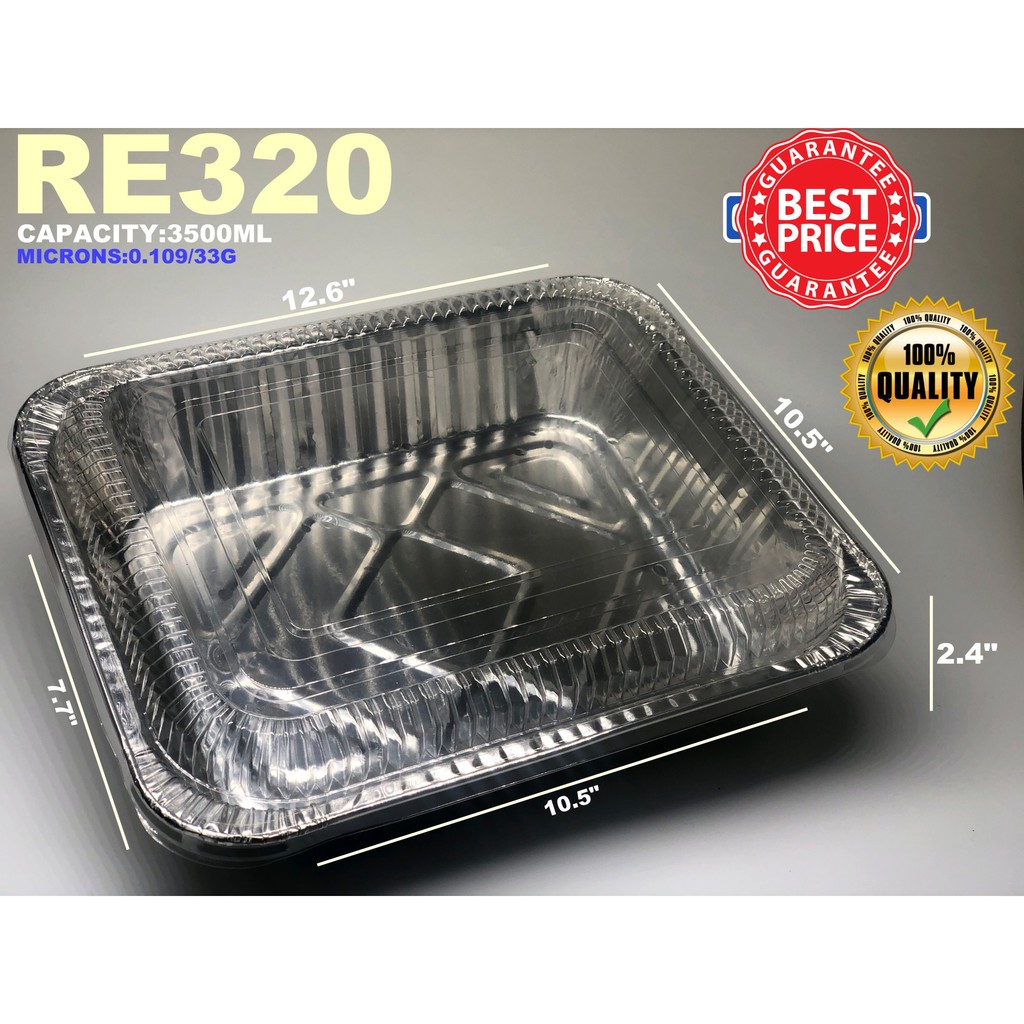 10pcs 20pcs 50pcs aluminum foil catering tray Re320 Size 12x10x2 with
