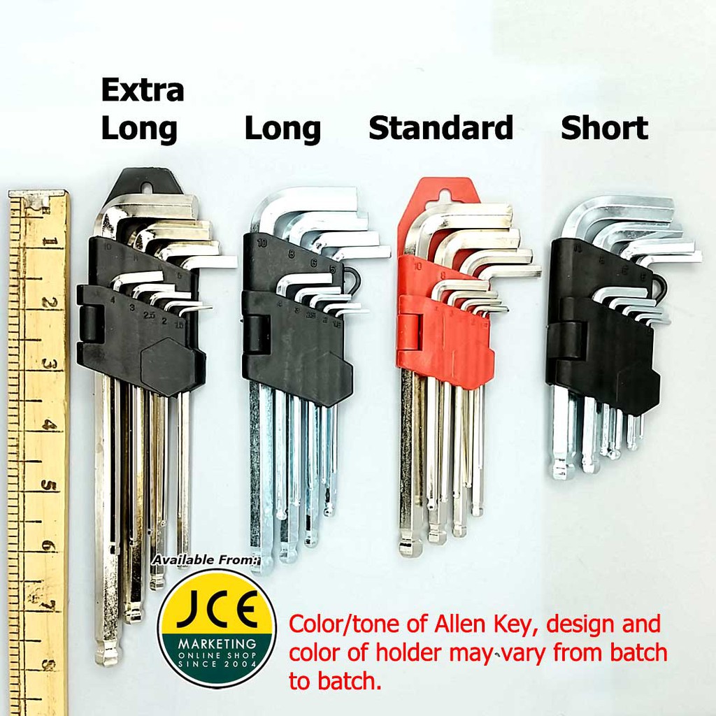 BALL END ALLEN WRENCH SET RANDOM HOLDER DESIGN OR COLOR Shopee