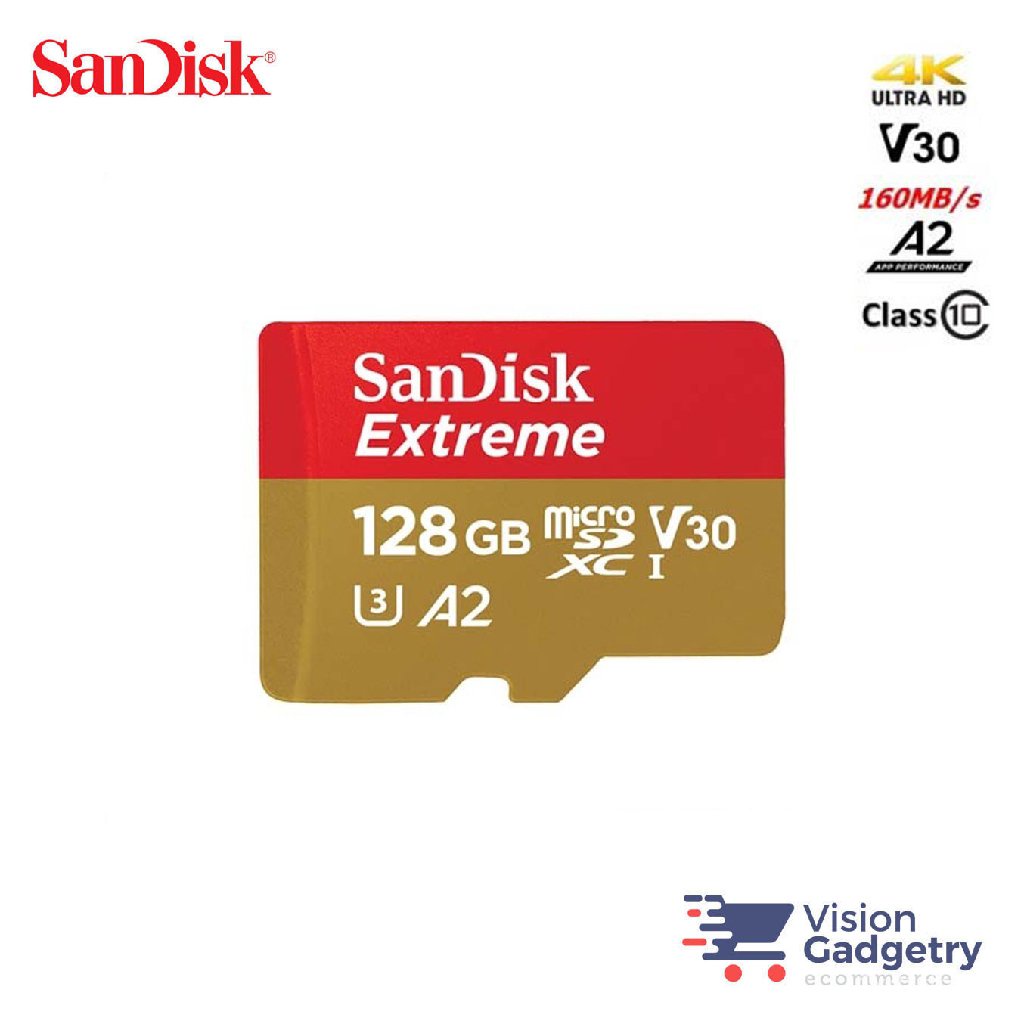 SanDisk Extreme Class 10 Micro SD Card 4K A2 V30 160MBS 32GB 64GB 128GB