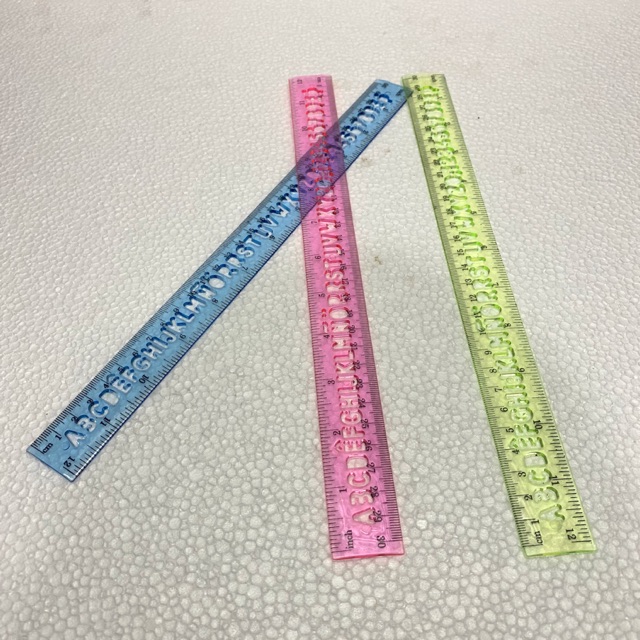 Colorful Ruler with Alphabet and Number Stencil Alphabet Colored Ruler