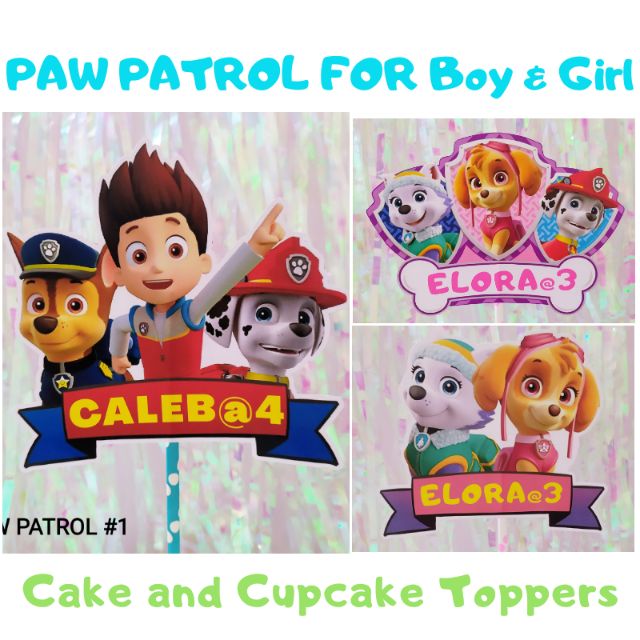 Kina strøm egoisme SET PAW PATROL Cake w/Cupcake Toppers - Personalized Toppers Set - 1Cake +  12Cupcake Toppers Set | Shopee Philippines