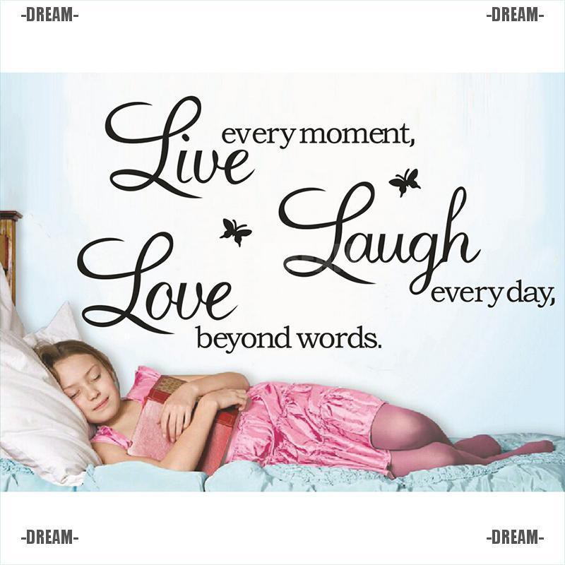 Dream  LIVE LAUGH LOVE Wall Quote Butterflies Stickers Vinyl Decal Removable Home Art