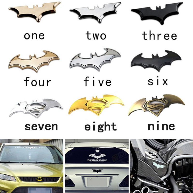 3D Metal bat auto logo car styling stickers batman superman badge emblem  decal | Shopee Philippines