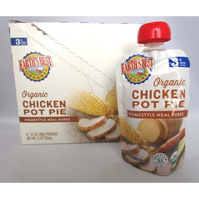 earth's best organic stage 3 baby food chicken pot pie dinner