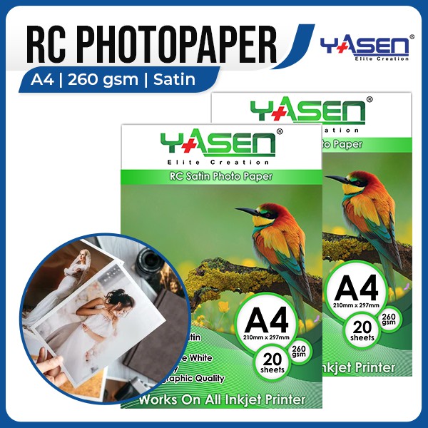 Yasen RC Satin Photo Paper A4 Size Matte Photopaper 260GSM (20 Sheets