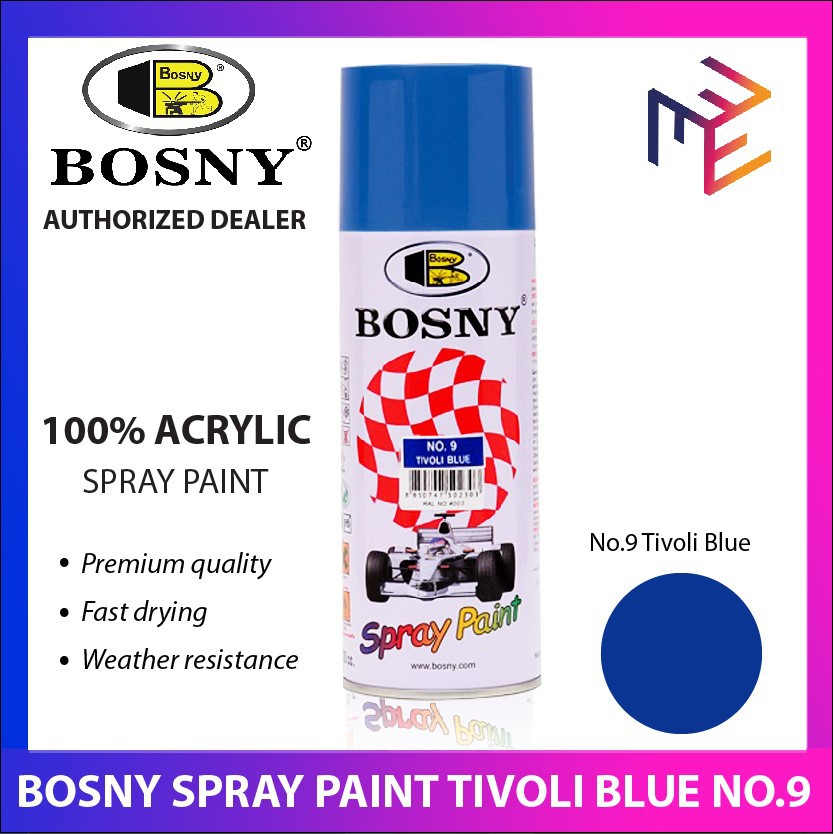 Bosny 100 Acrylic Spray Paint Tivoli Blue No. 9 *WINLAND* Shopee