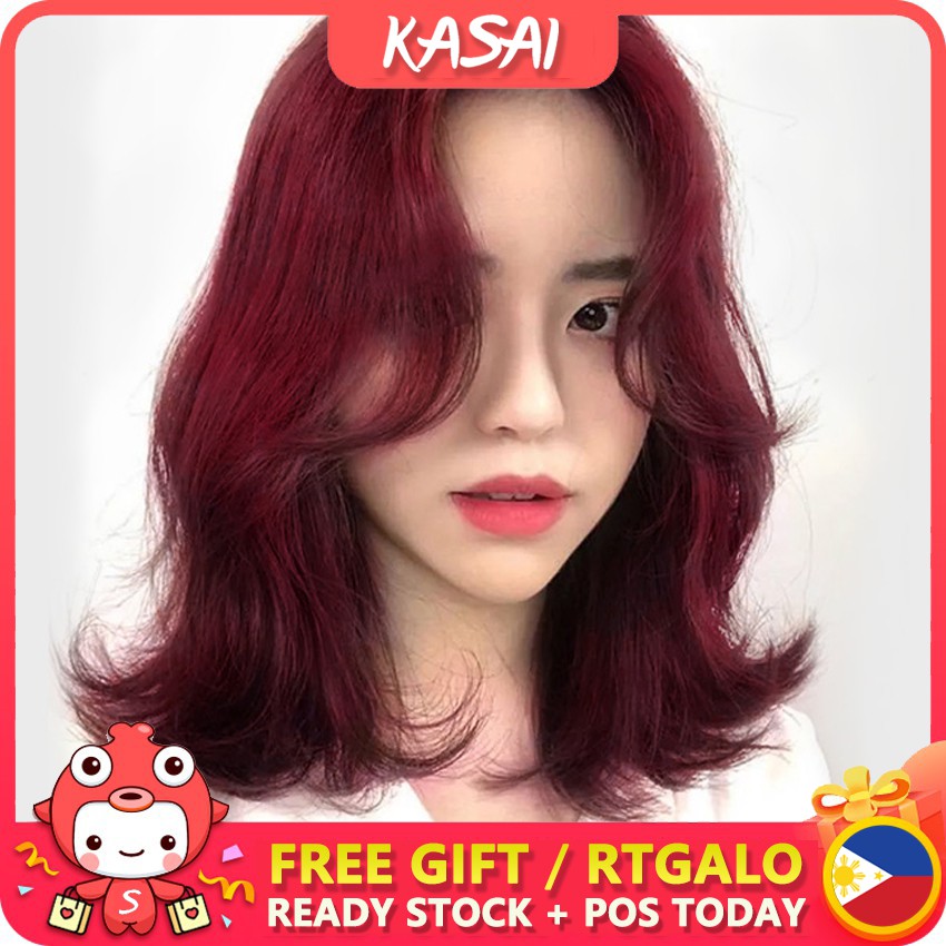 Kasai Bob Keratin Warm Burgundy Red Hair Dye Package 7 45 Shopee Philippines