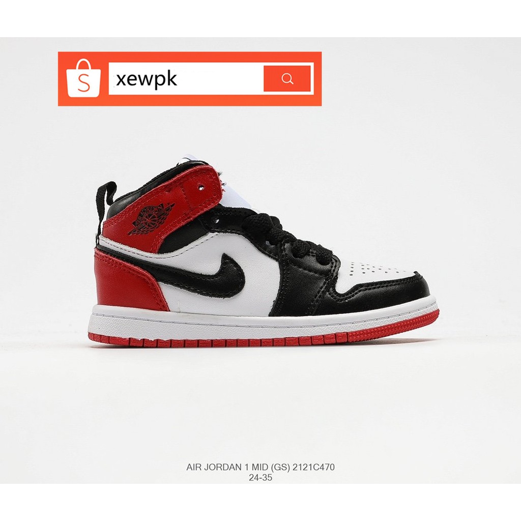 boys red and black jordans