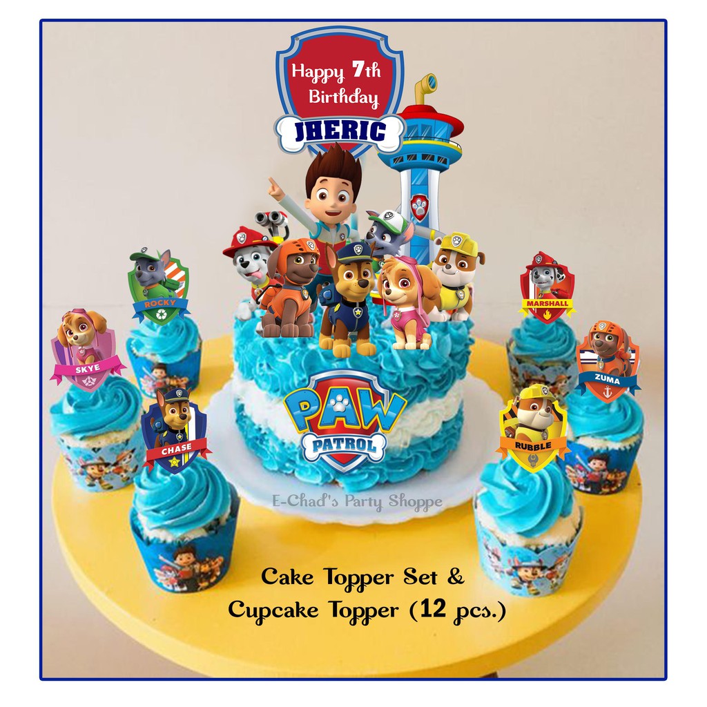 paw patrol printed cake