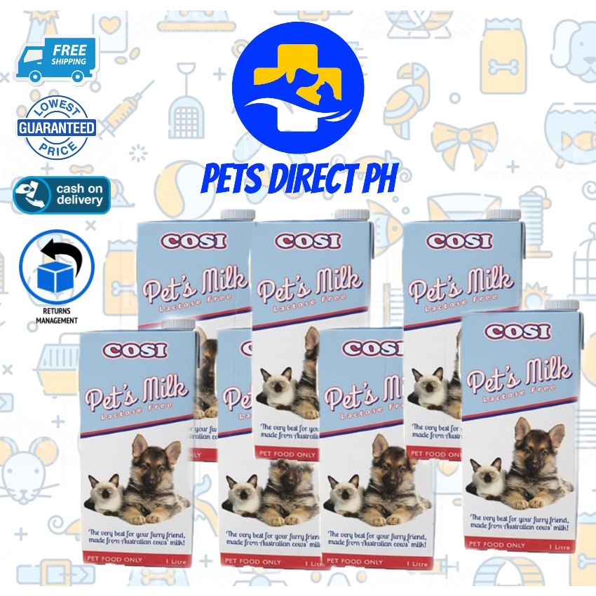 Cosi Pets Milk Lactose Free For Dogs and Cats 1L SET OF 7 Shopee