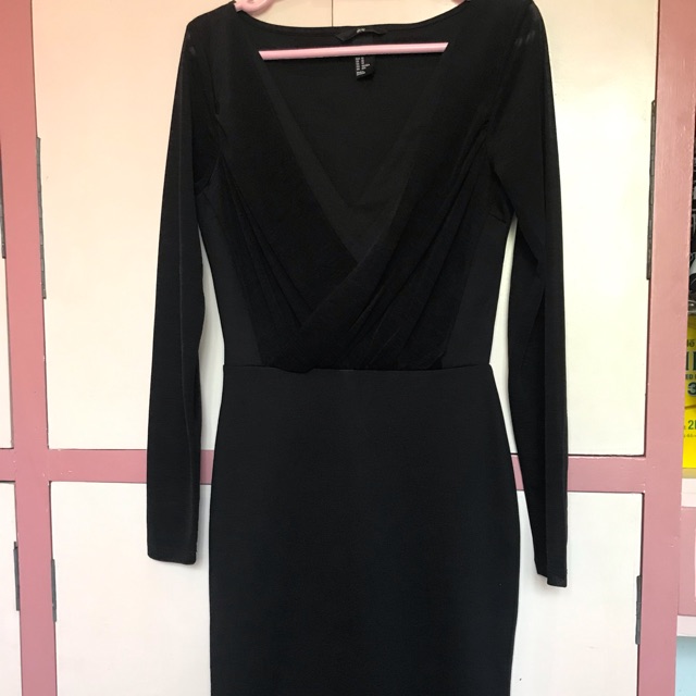 h&m black formal dress