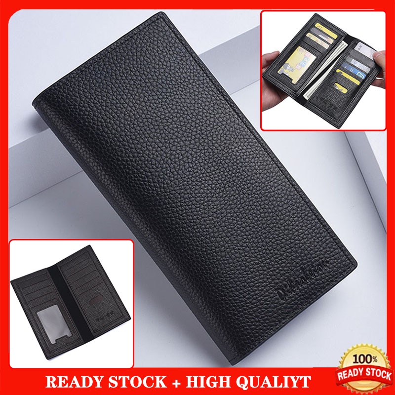 Light Soft PU Leather Mens Wallet Simple Slim Long Bifold Wallet for ...