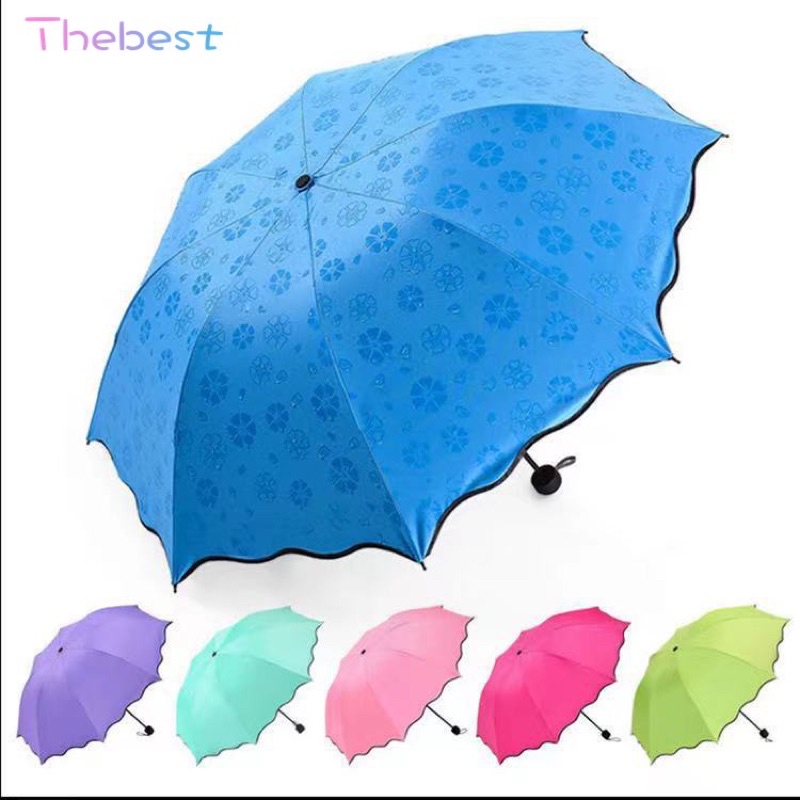 Thebest Magic UV Folding Sun Rain Windproof Flowering Umbrella Shopee