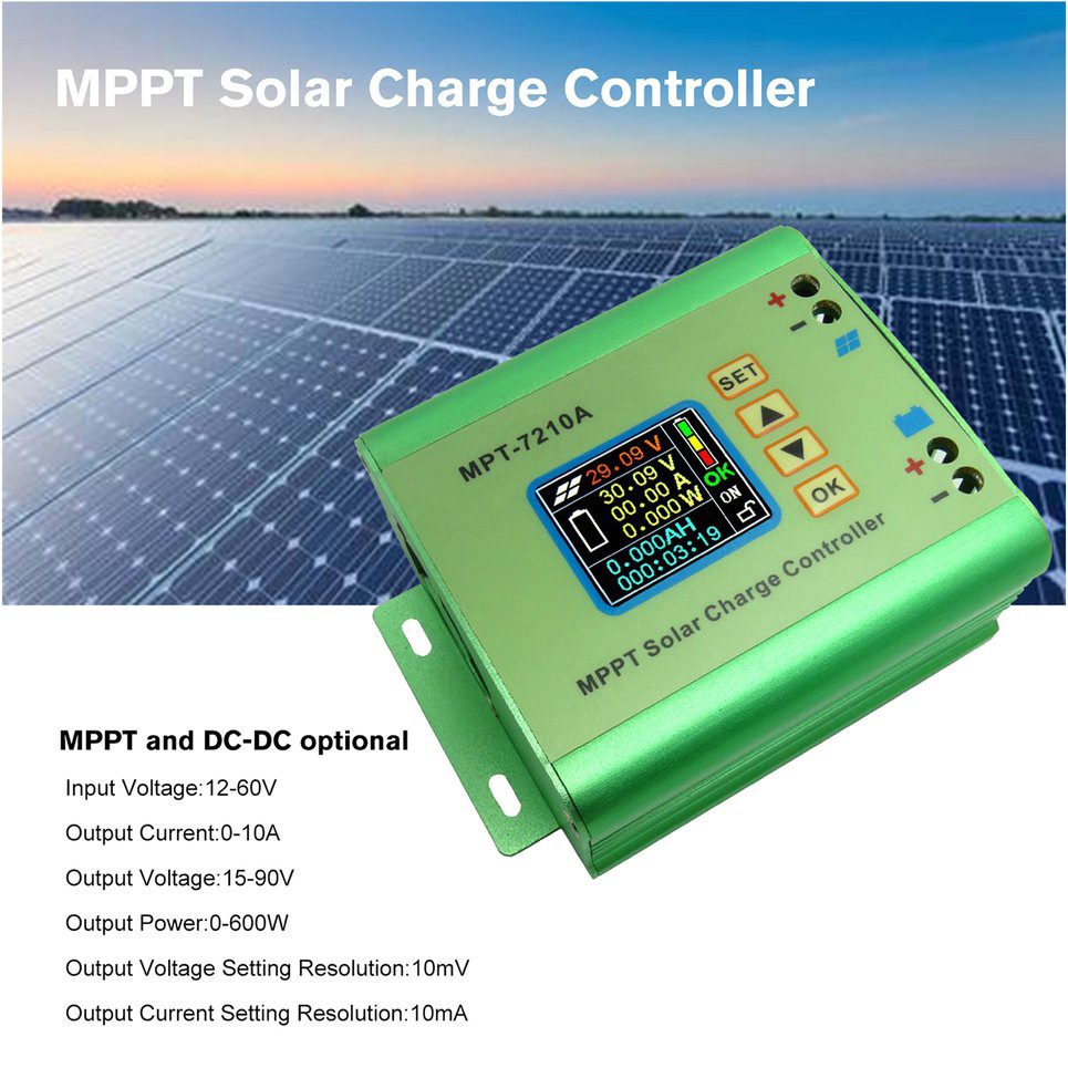 LCD MPPT Solar Laderegler  24/36/48/60/72V 10A 60V DC-DC Boost 