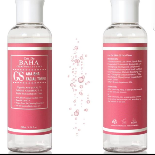 AHA/BHA Clarifying Toner, Glycolic Acid 7% + Salicylic Acid 0.5% - Acne ...