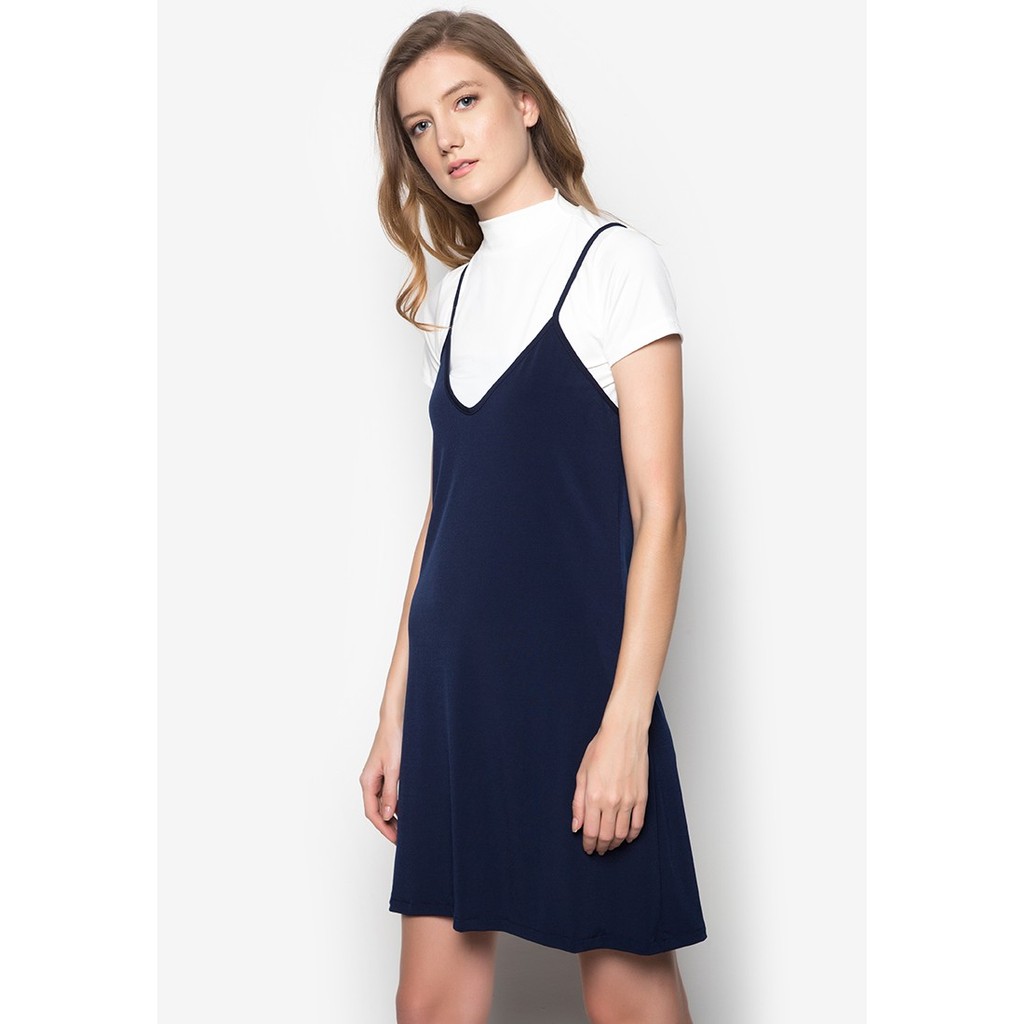 navy blue slip dress