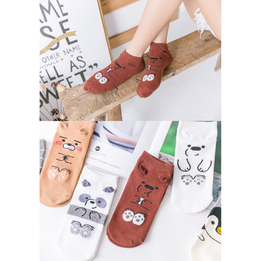 terno for kidsSet Of 4 Pairs Korean We Bear Ankle Socks Iconic Socks ...