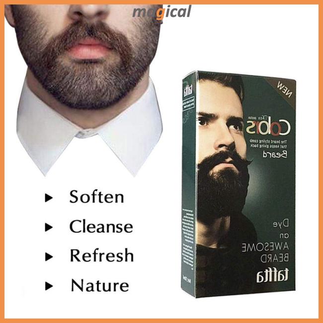 Men Mustache & Beard Dye Cream Fast Color Natural Black ...