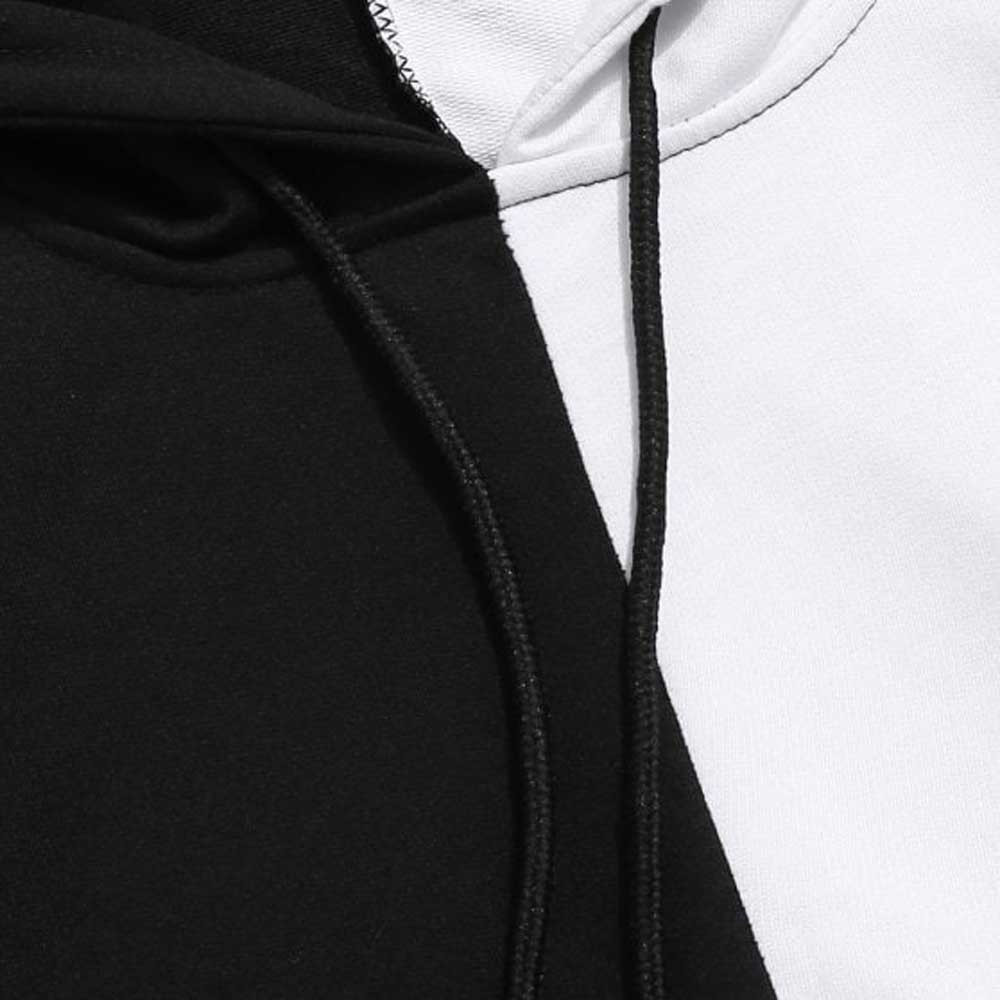 half black half white hoodie