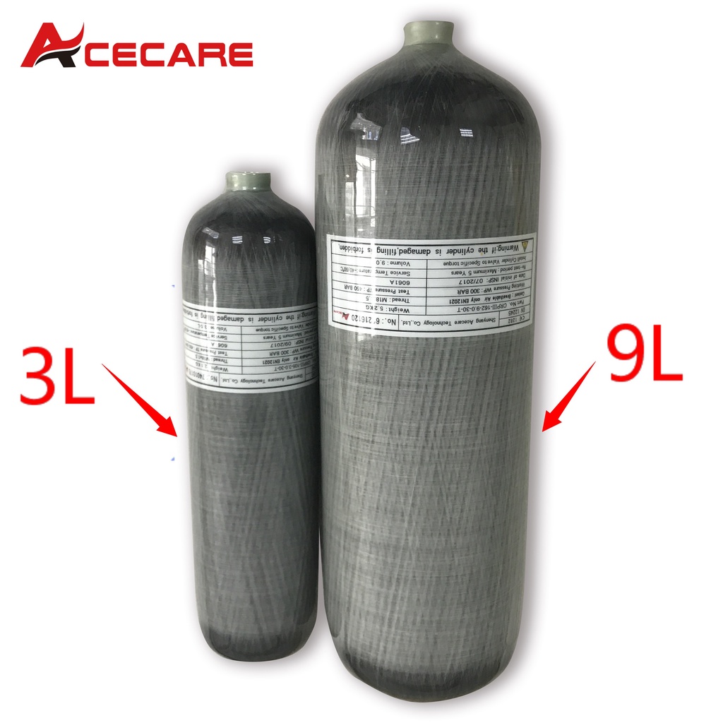 Acecare 6.8L CE 4500psi 300Bar Hpa Tank Scba Cylinder PCP Air Tank with Cover 