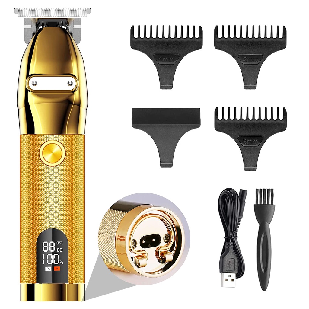 Professional Hair Trimmer Gold Electric Trimmer For Men Cordless
