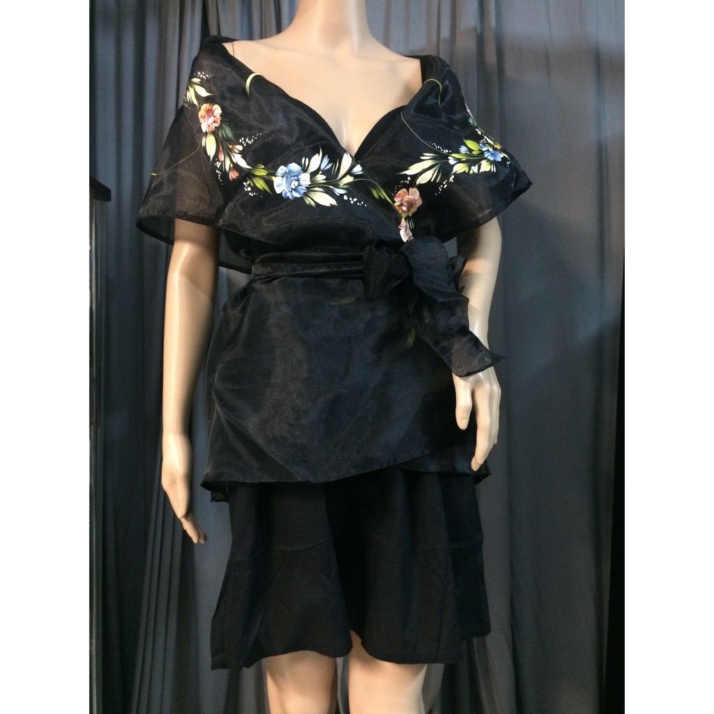 filipiniana black dress