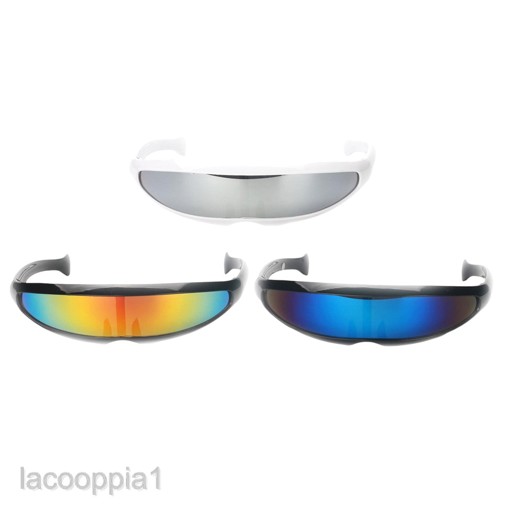 3pack Novelty Futuristic Cyclops Mirror Sunglasses Monoblock Shield Glasses Shopee Philippines 