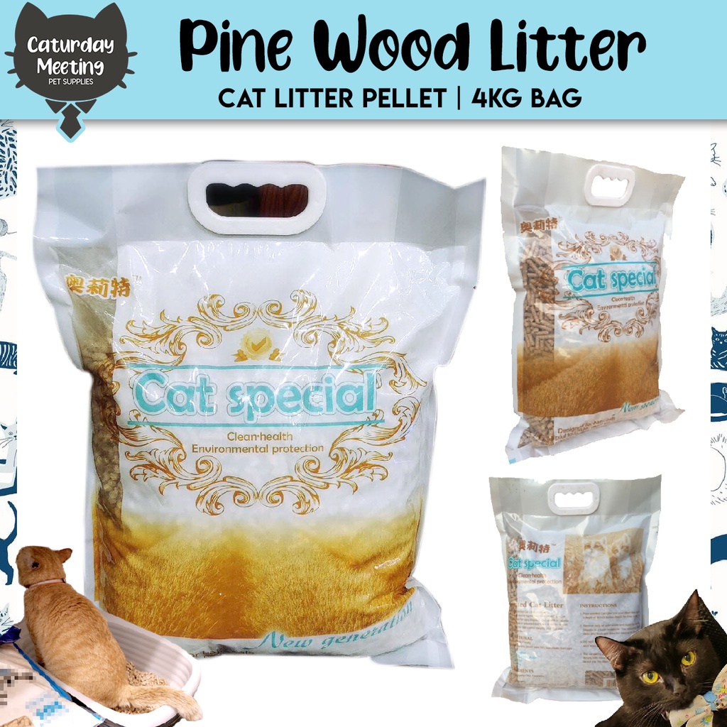 Caturday Meeting 4KG Pinewood Pellet NonClumping Wood Litter Wood