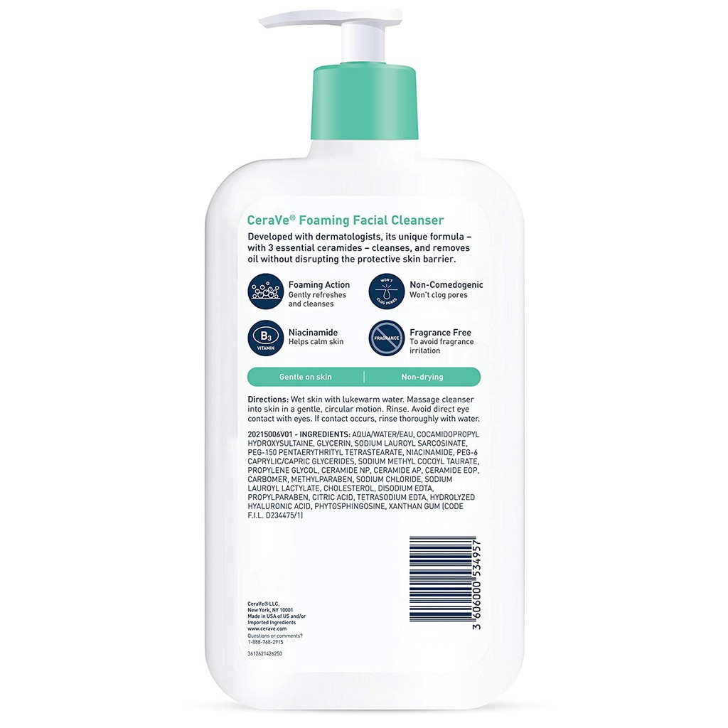 cerave foaming cleanser ingredient