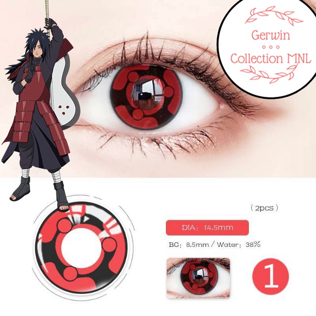 On Stock Uchiha Sharingan Naruto Anime Design 1 Eye Care Contact Lens Shopee Philippines