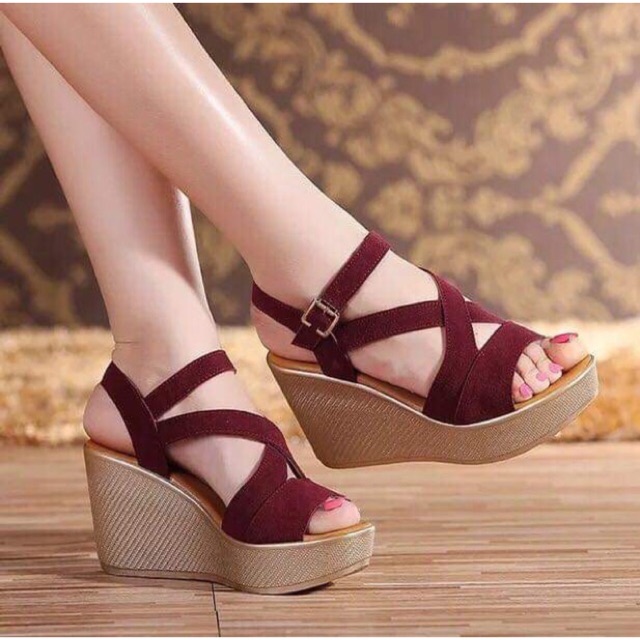 Katerina fashion wedge sandals #683 | Shopee Philippines