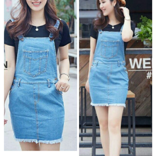 New Fashion Denim Jumper Dress Mid-Long Sleeve Dress Denim Skirt |  