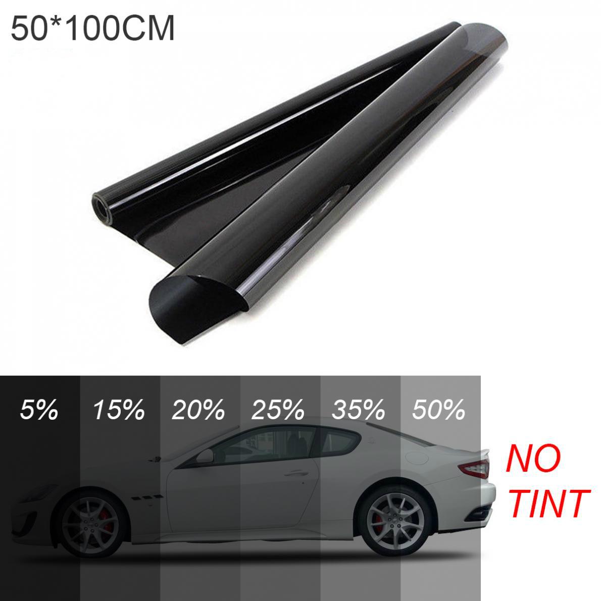 Black Window Car Tinted 1 Roll 50cm X 100cm Uv Proof Scratch Resistant For Car Home Translucent Pvc Thickening Car Curtain Windshield Sun Shade Uv Protection Side Window Film Vlt Solar Sticker