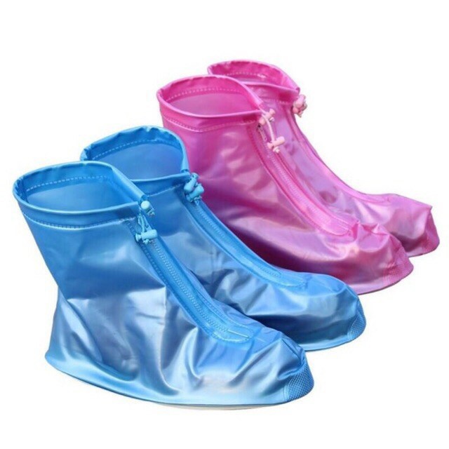 plastic rain boots over shoes
