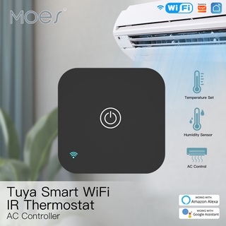 MOES Tuya WiFi IR Thermostat AC Controller Remote Control Temperature and Humidity Sensor Smart Life Voice Control Alexa Google