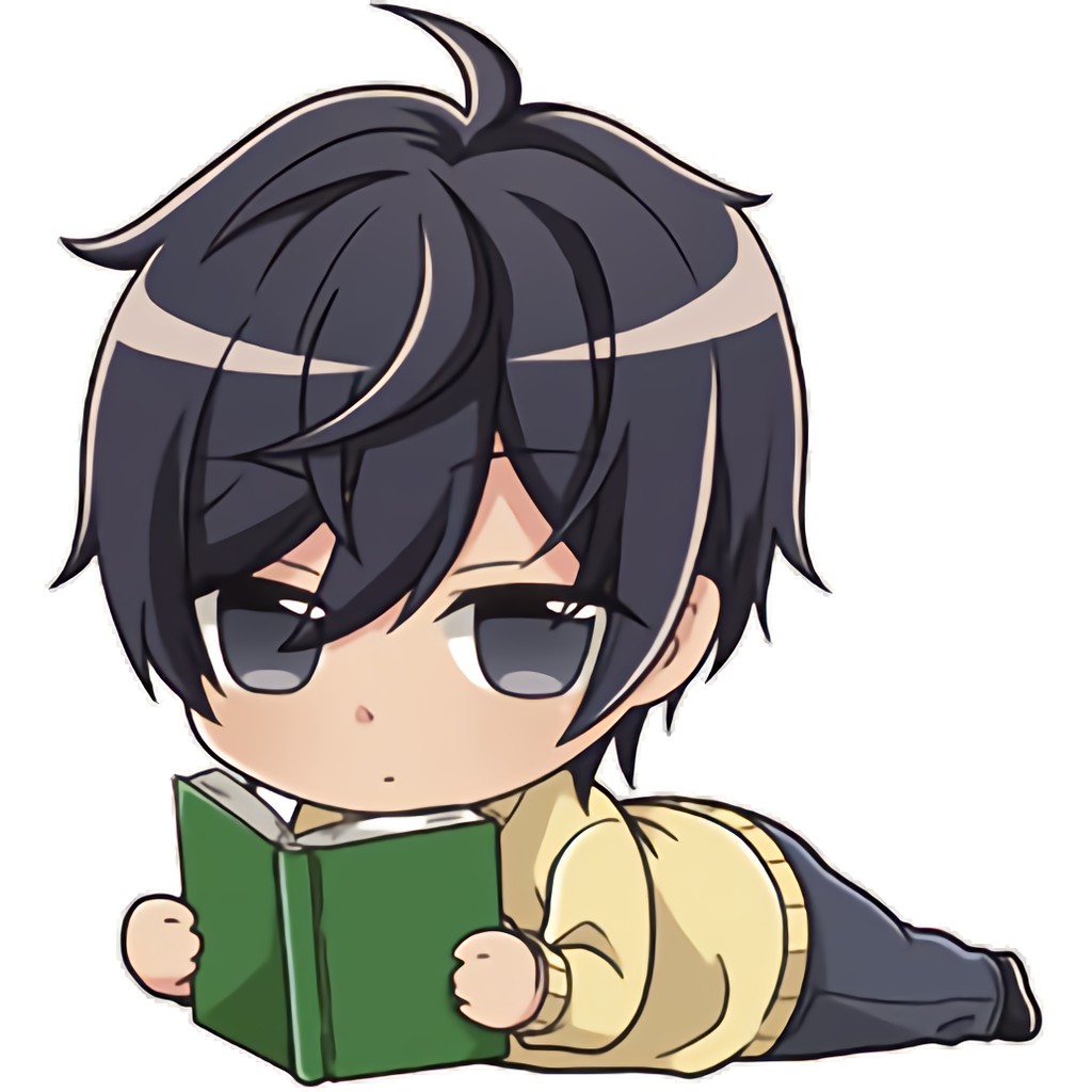 chibi reading book