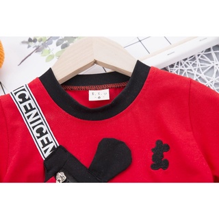 Cartoon Mickey Mouse Terno Baby Boy Outfit Birthday Gift Girl Mickey Mouse Tshirt Shorts Set Ootd for Kids Casual Clothes #5