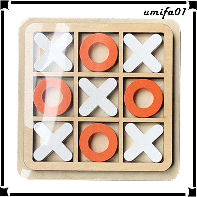 Wooden Tic TAC Toe Board Game Family Games Educational Puzzle Toy Ox ...