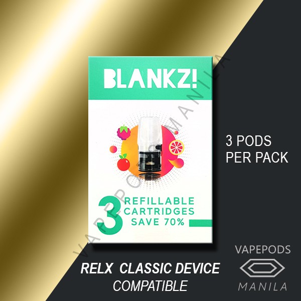 Blankz! Refillable Pods For Relx Classic Device 3 Blankz Empty Pods
