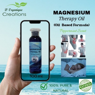 MAGNESIUM THERAPY OIL 100ml(OIL-BASED FORMULA)PEPPERMINT SCENT 100% PURE AND NATURAL