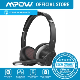 Mpow HC5 Bluetooth Headset Wireless Headphones with Dual Microphone, CVC8.0 Noise Canceling Business