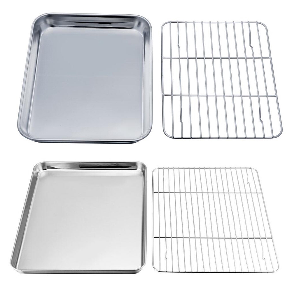 New Stainless Steel Baking Oven Trays Cooling Grill Rack Oil Drain