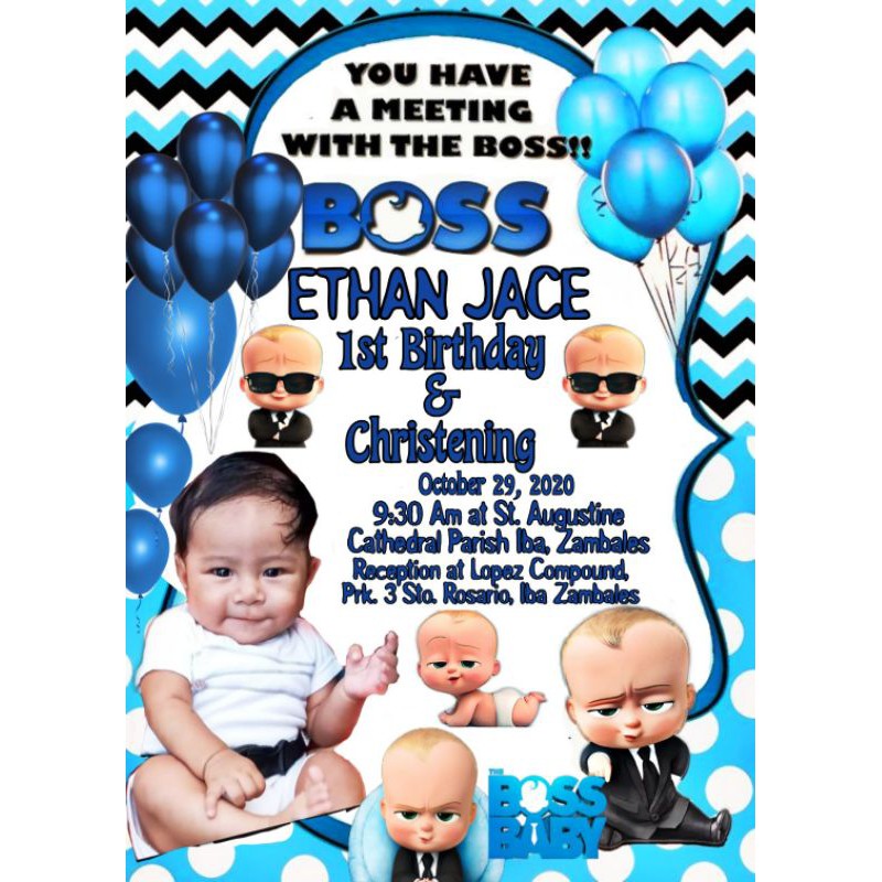 Boss Baby Invitation Card 3r Free Layout Shopee Philippines