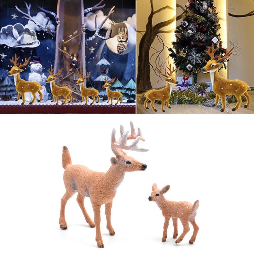 3 Size Christmas Deer Plush Reindeer Furry Deer For Christmas Ornament  New Year Decoration Gift