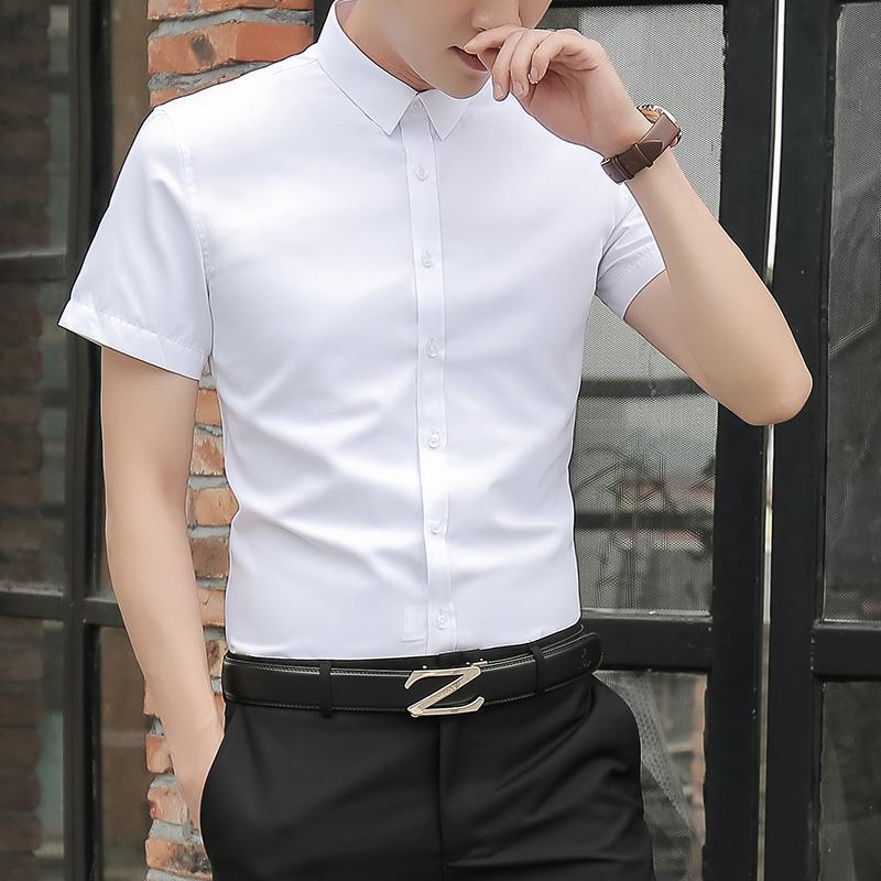 Summer White Shirt Men S Business Professional Dress Casual Black Half Sleeved Korean Version Of The Shopee Philippines