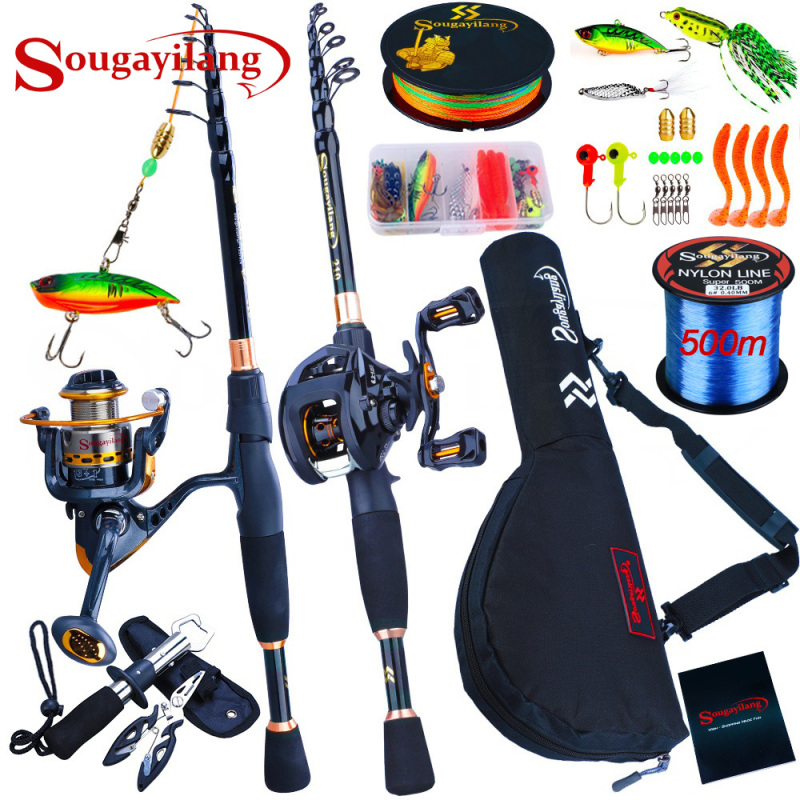 Sougayilang Fsihing Rod and Reel Set 1.8M2.4M Spinning/Casting Rod